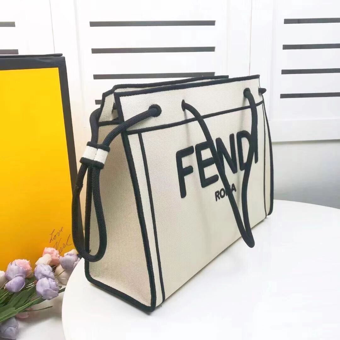 FENDI canvas bag F6501 gray