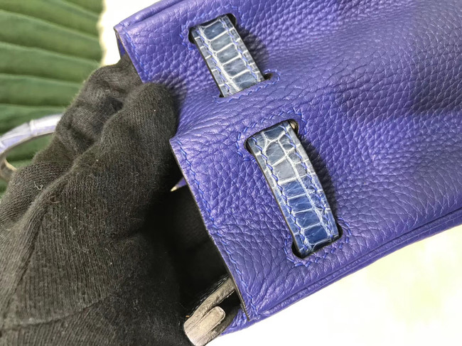 Hermes Birkin Bag Original Leather crocodile togo HBK2530 Blue