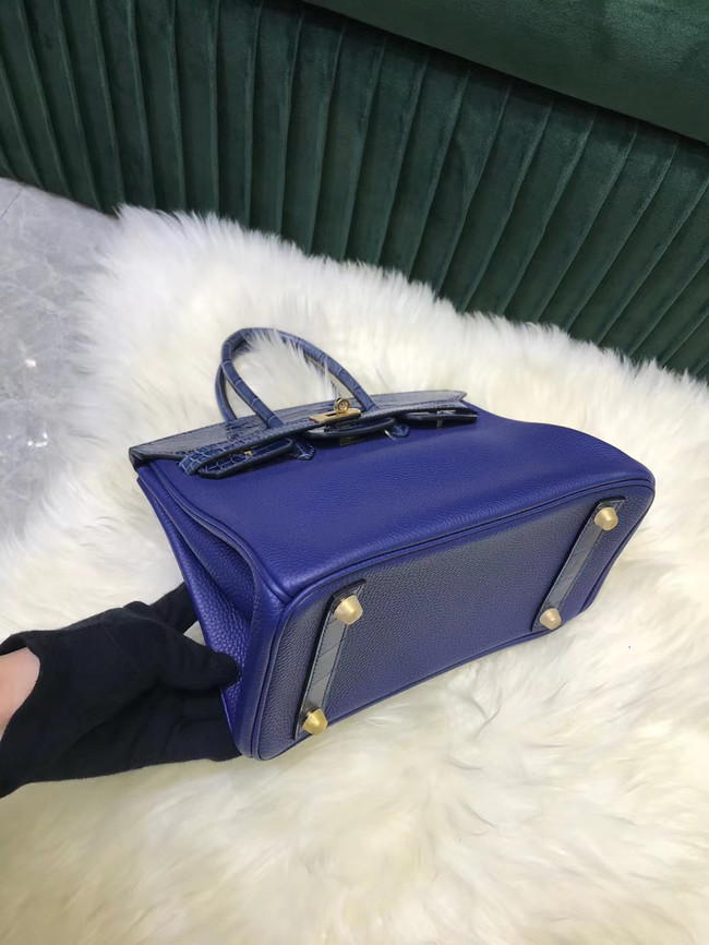 Hermes Birkin Bag Original Leather crocodile togo HBK2530 Blue