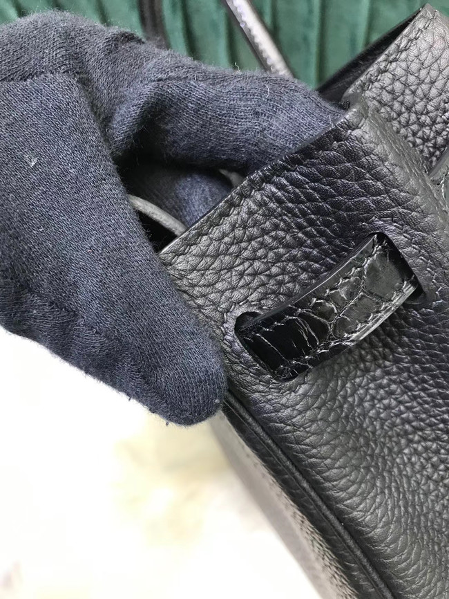 Hermes Birkin Bag Original Leather crocodile togo HBK2530 black