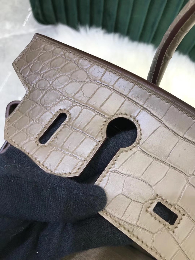 Hermes Birkin Bag Original Leather crocodile togo HBK2530 gray