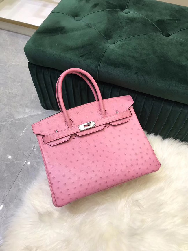 Hermes Birkin Bag Original Leather Ostrich skin HBK2530 pink