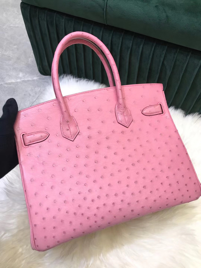 Hermes Birkin Bag Original Leather Ostrich skin HBK2530 pink