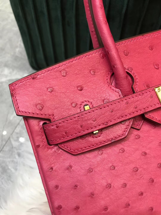 Hermes Birkin Bag Original Leather Ostrich skin HBK2530 rose