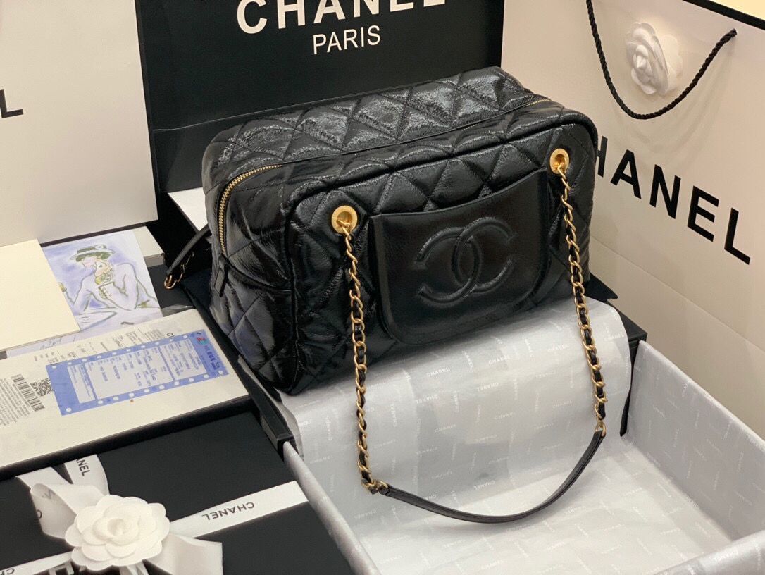 Chanel Grosse Bowling Tasche Original Leather Bag AS2229 Black