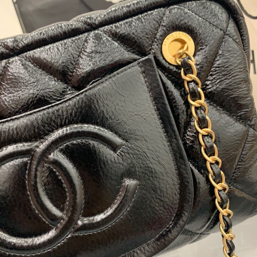 Chanel Grosse Bowling Tasche Original Leather Bag  AS2229 Black