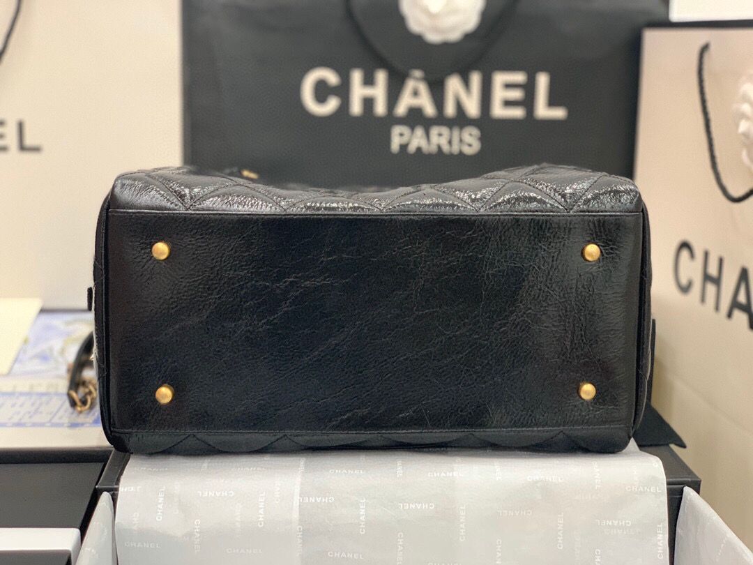 Chanel Grosse Bowling Tasche Original Leather Bag  AS2229 Black