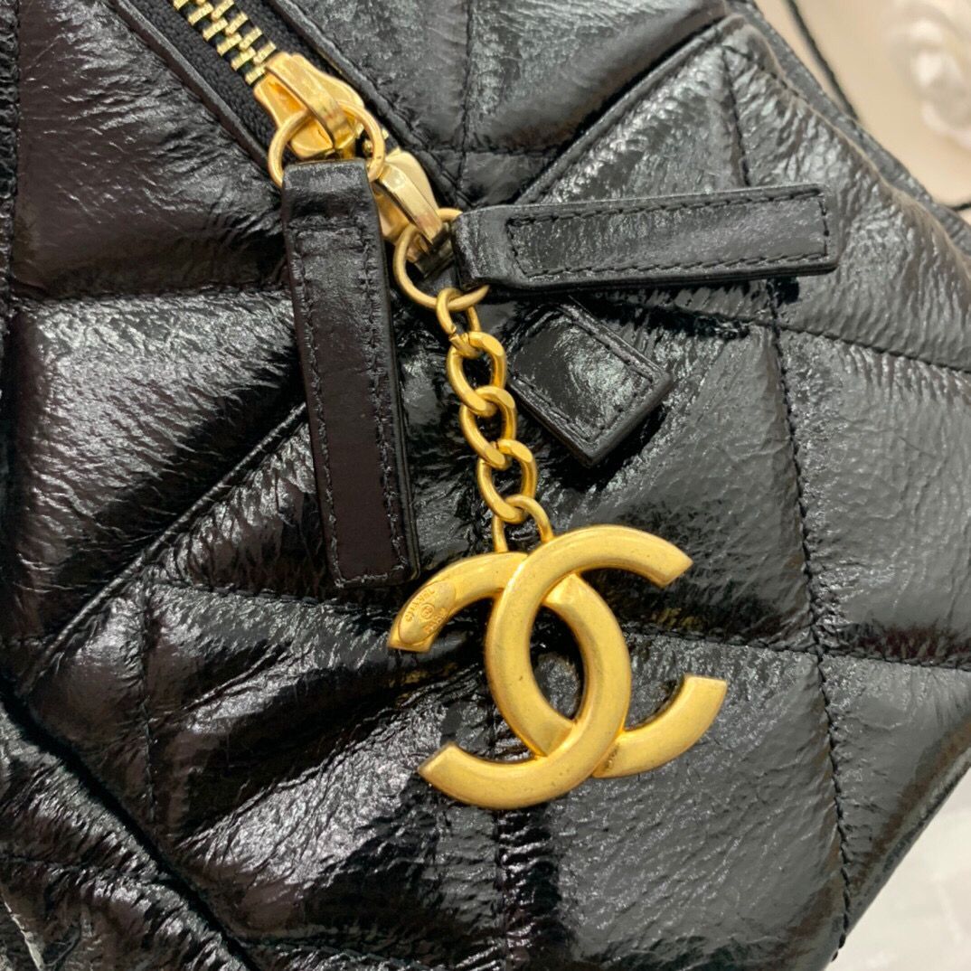 Chanel Grosse Bowling Tasche Original Leather Bag  AS2229 Black