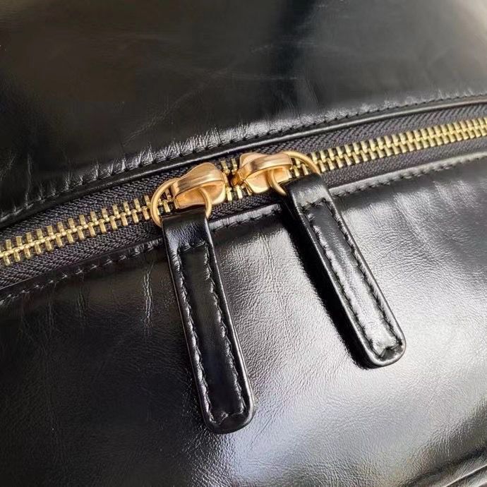 Chanel Original Sheepskin Leather Travel Bag Black AS2223 Gold