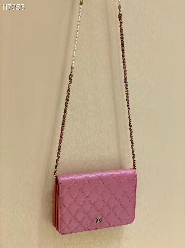 Chanel mini wallet on chain Gold-Tone Metal A84277 pink