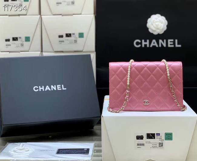 Chanel mini wallet on chain Gold-Tone Metal A84277 pink