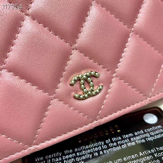 Chanel mini wallet on chain Gold-Tone Metal A84277 pink