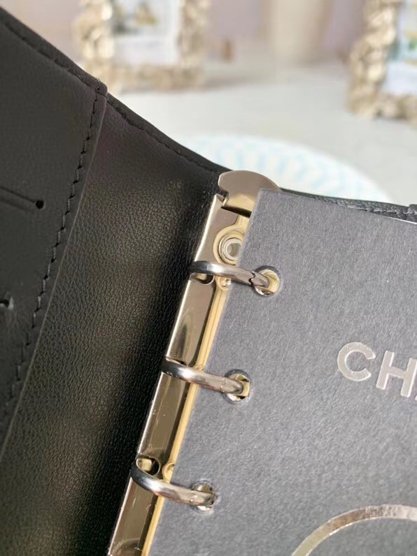 CHANEL sheepskin notebook & Wallet A012 black