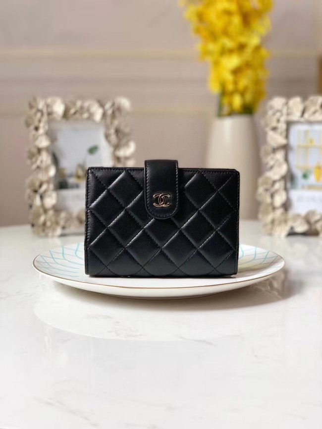 CHANEL sheepskin notebook & Wallet A012 black