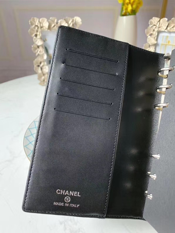 CHANEL sheepskin notebook & Wallet A013 black