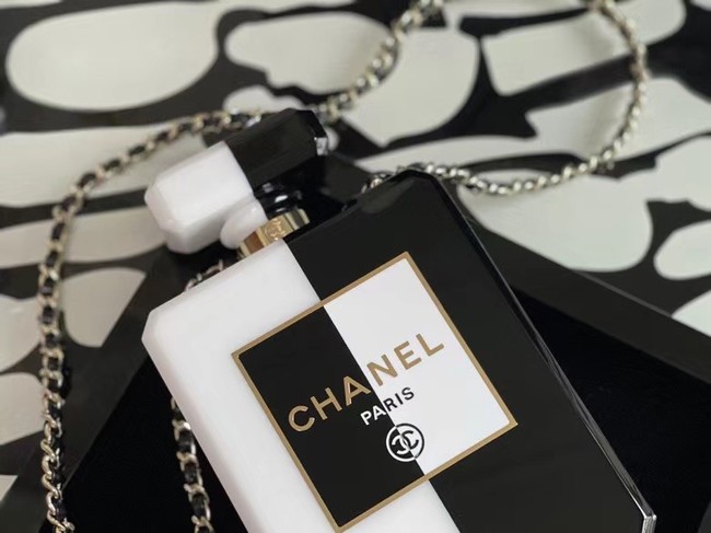 Chanel mini wallet on chain Gold-Tone Metal A8455 black&white