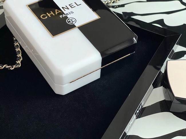 Chanel mini wallet on chain Gold-Tone Metal A8455 black&white
