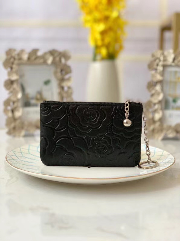 Chanel zipped wallet Goatskin AP31504-1 Black