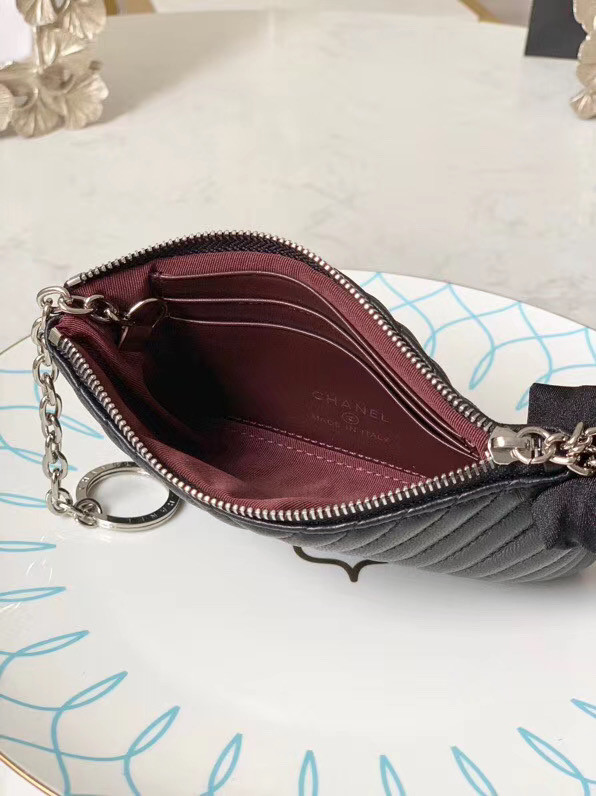 Chanel zipped wallet Goatskin AP31504-3 Black