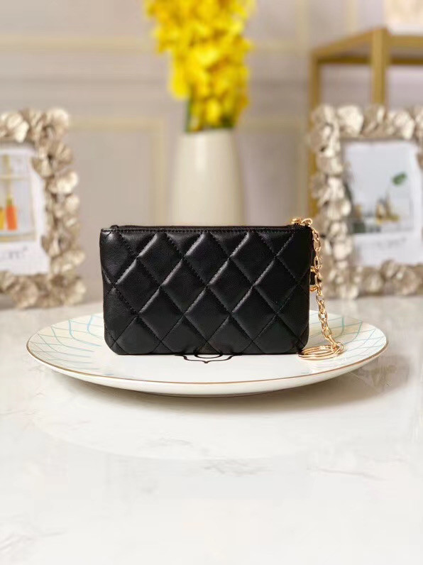 Chanel zipped wallet Goatskin AP31504-4 Black