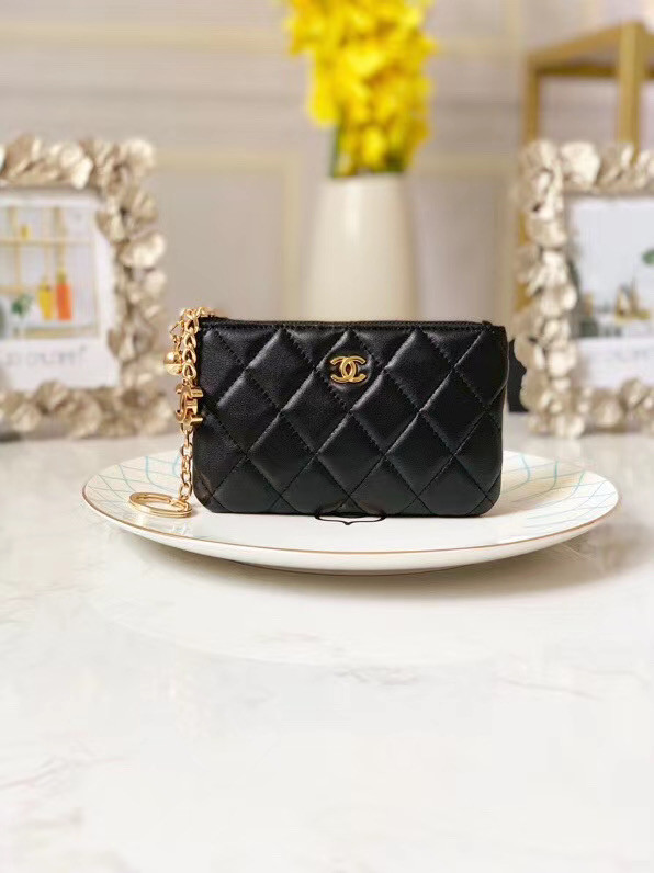 Chanel zipped wallet Goatskin AP31504-4 Black