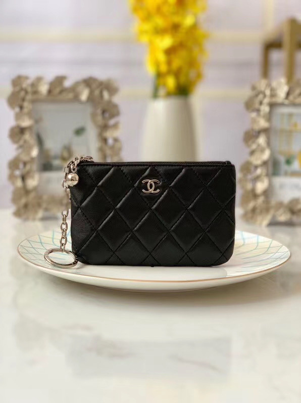 Chanel zipped wallet Goatskin AP31504-5 Black