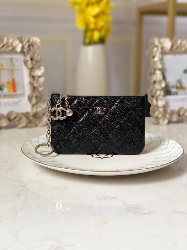 Chanel zipped wallet Goatskin AP31504-7 Black