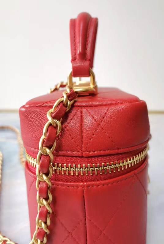 Chanel Lambskin Crystal Calfskin & Gold-Tone Metal AS1889 red