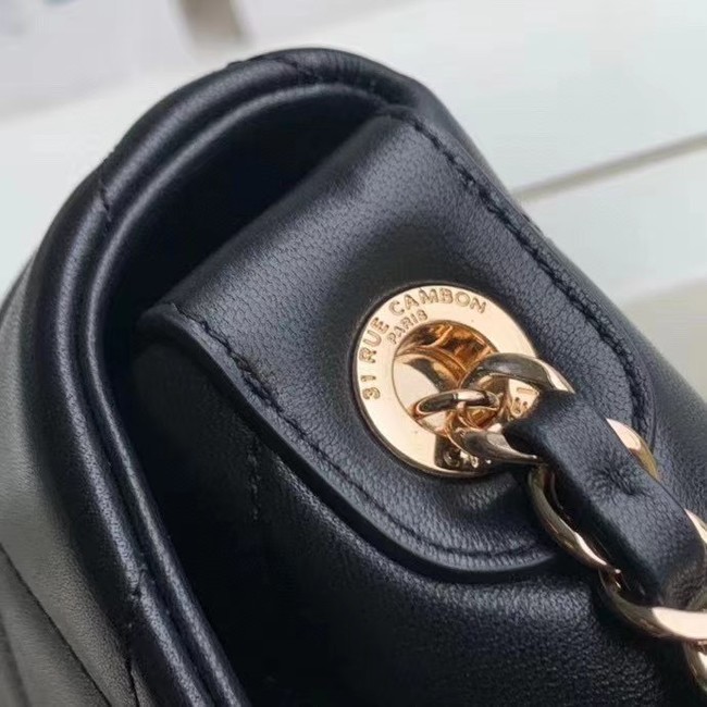 Chanel flap bag Lambskin & Gold-Tone Metal AS2299 black