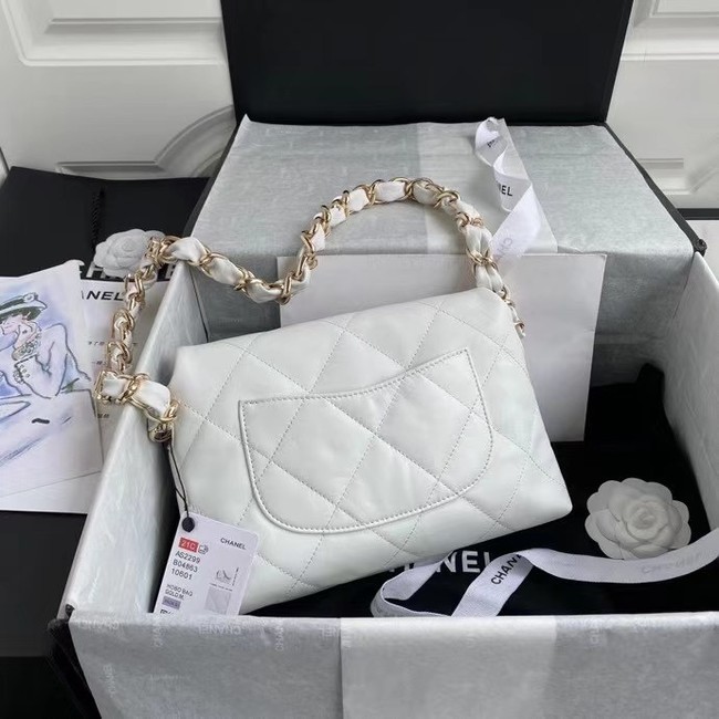 Chanel flap bag Lambskin & Gold-Tone Metal AS2299 White