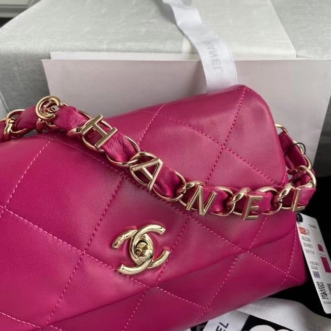 Chanel flap bag Lambskin & Gold-Tone Metal AS2299 rose