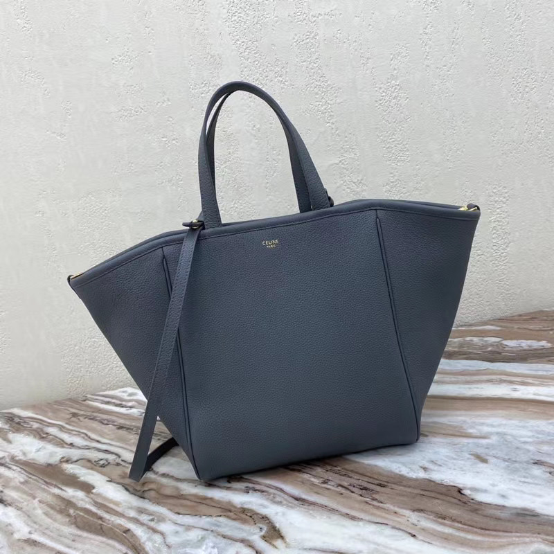 Celine LARGE SOFT BAG IN SUPPLE GRAINED CALFSKIN 55825 dark gray