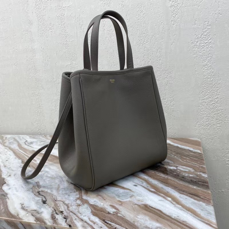 Celine LARGE SOFT BAG IN SUPPLE GRAINED CALFSKIN 55825 gray