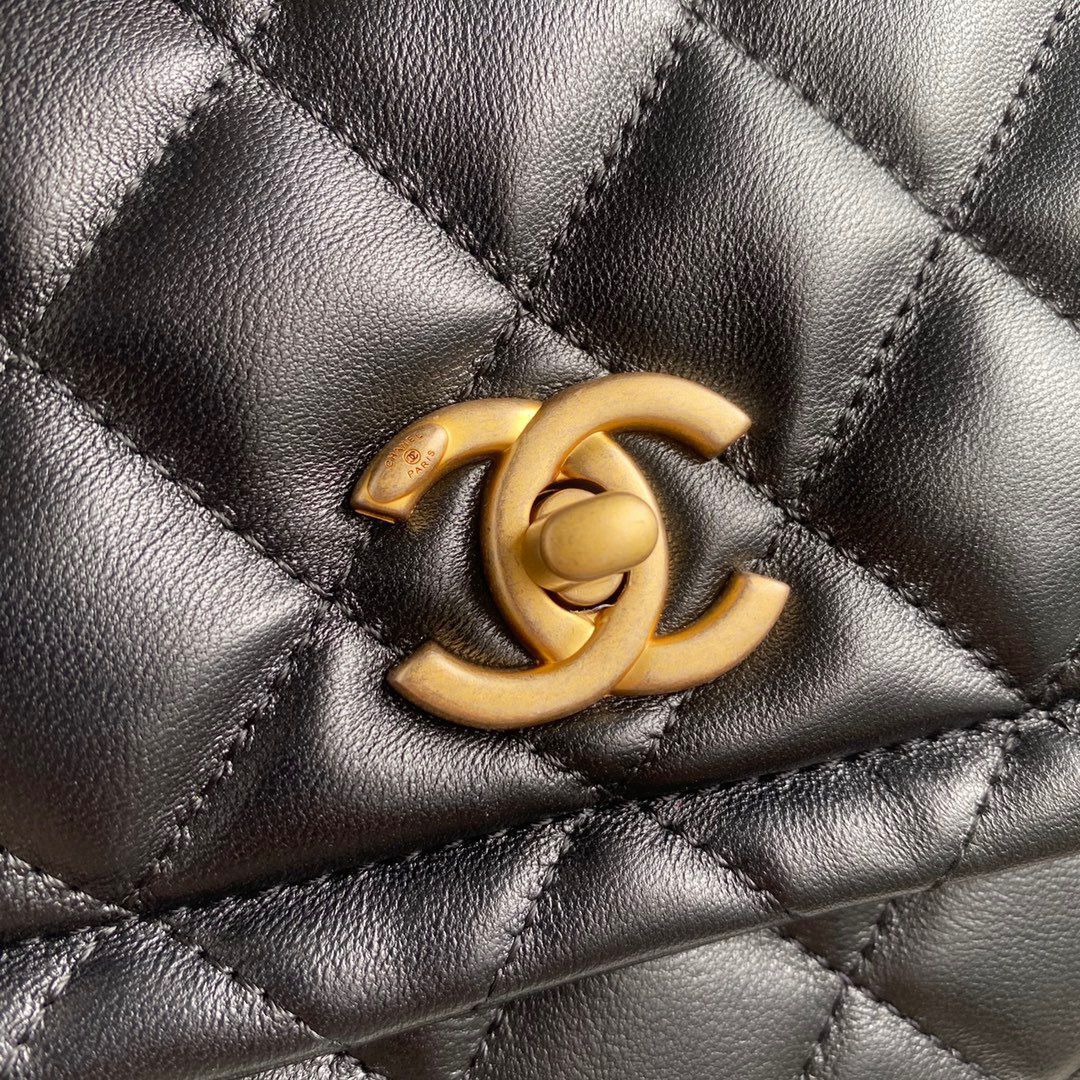 Chanel Flap Bag Sheepskin & Gold-Tone Metal AP1737 Black