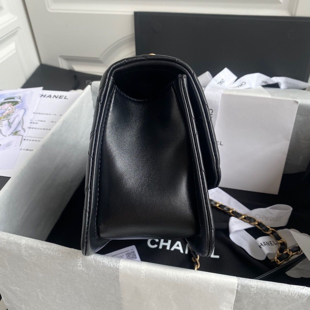 Chanel Flap Bag Sheepskin & Gold-Tone Metal AP1737 Black