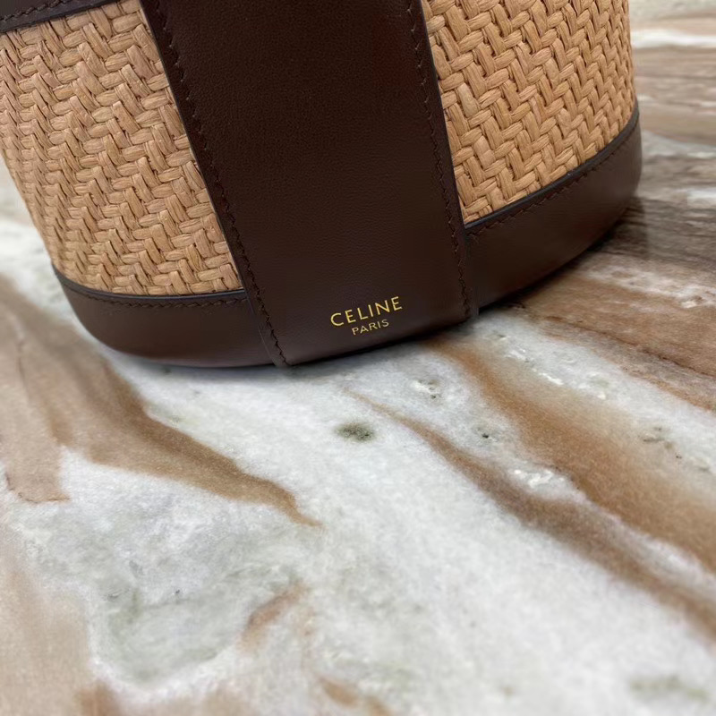 CELINE MEDIUM TAMBOUR BAG IN TRIOMPHE CANVAS 195192 brown 