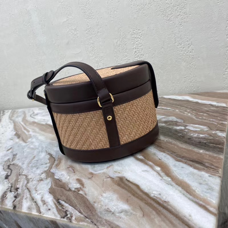 CELINE MEDIUM TAMBOUR BAG IN TRIOMPHE CANVAS 195192 brown 