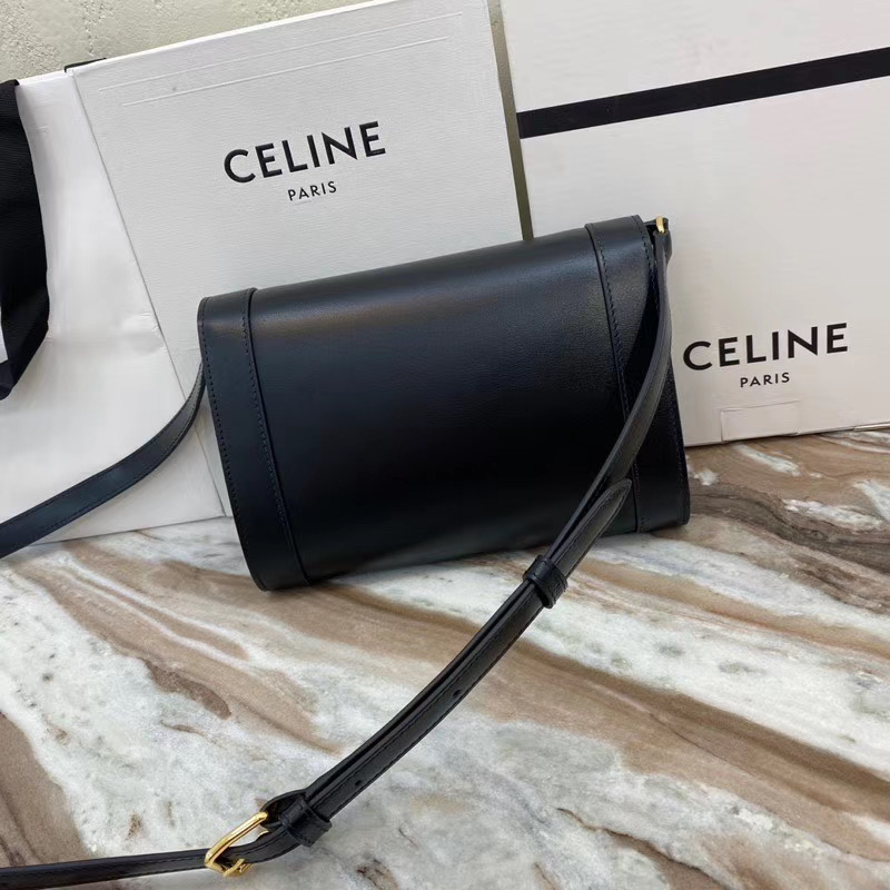 Celine TEEN TRIOMPHE BAG IN SHINY CALFSKIN 195263 black