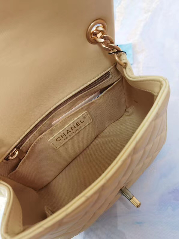 Chanel flap bag Lambskin Resin & Gold-Tone Metal AS2379 Yellow
