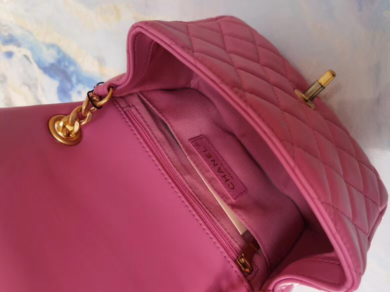 Chanel flap bag Lambskin Resin & Gold-Tone Metal AS2379 Pink