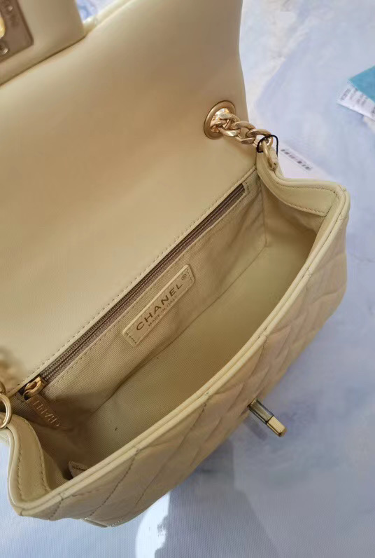 Chanel flap bag Lambskin Resin & Gold-Tone Metal AS2380 Yellow