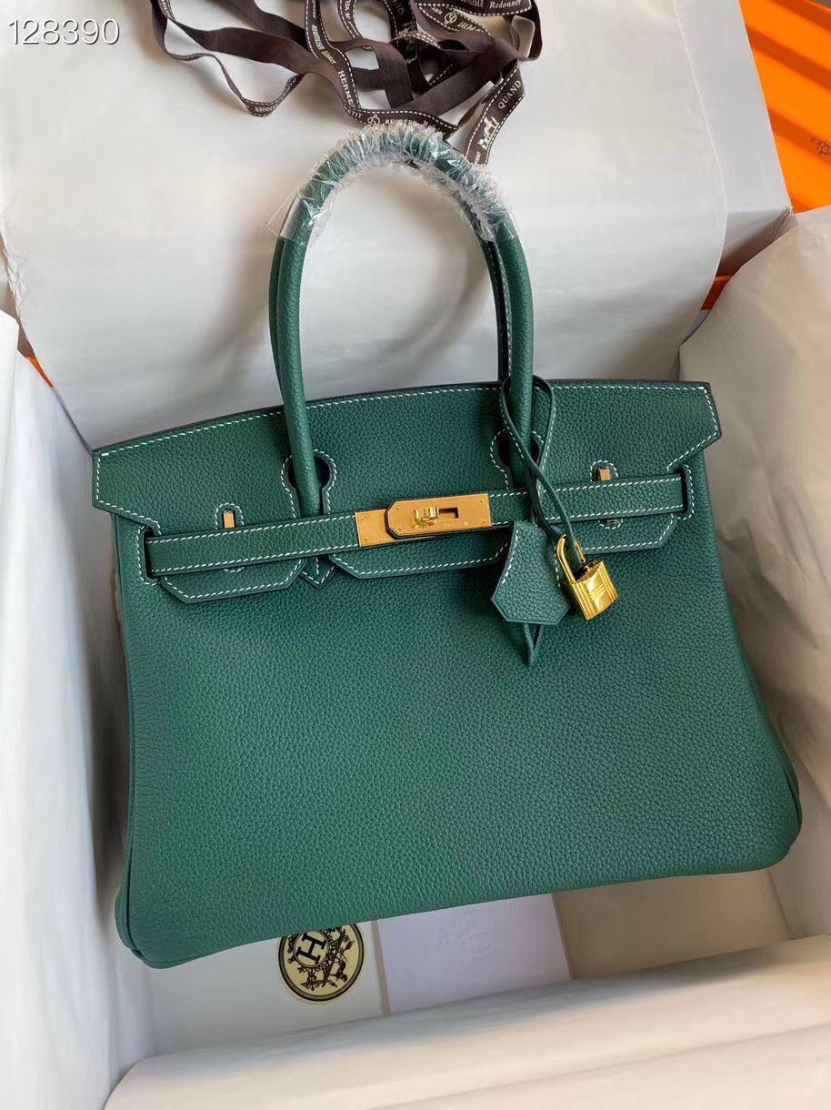 Hermes Birkin Bag Original Togo Leather 17825 Green