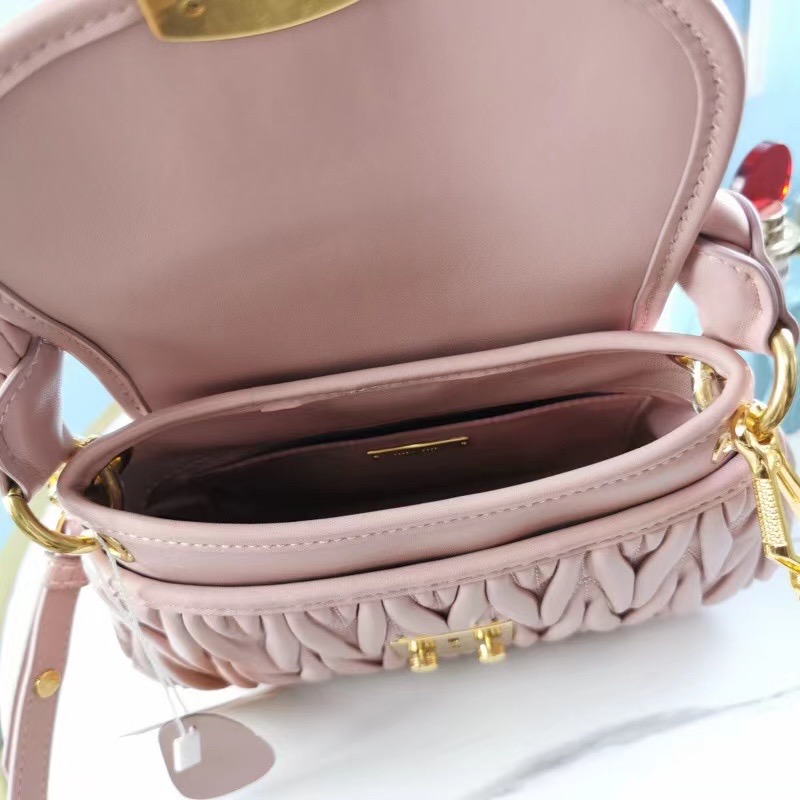 miu miu Matelasse Nappa Leather Top-handle Bag 6998 pink