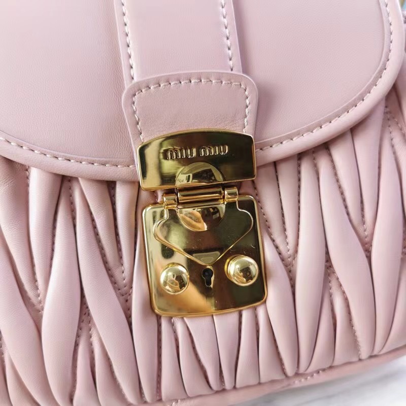 miu miu Matelasse Nappa Leather Top-handle Bag 6998 pink