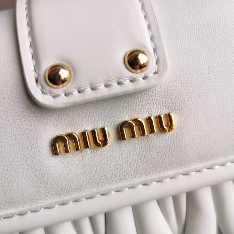 miu miu Matelasse Nappa Leather Top-handle Bag 6998 white