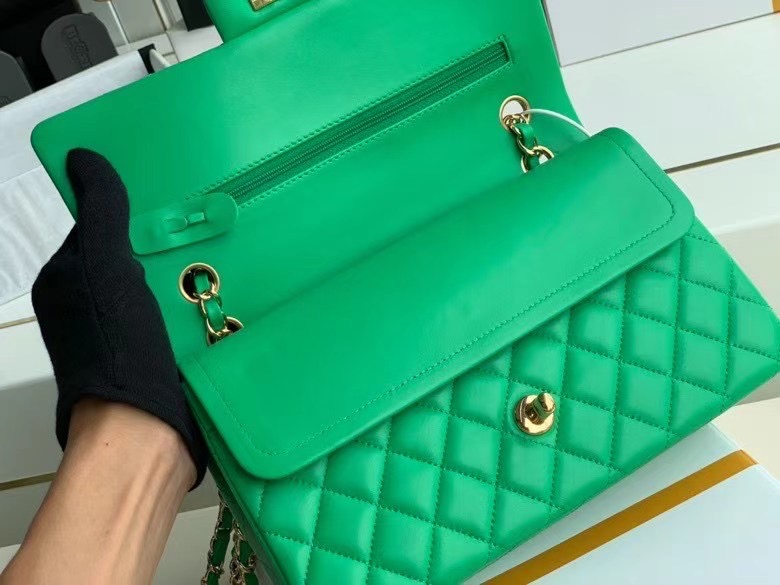 Chanel Flap Shoulder Bag Original Sheepskin leather A1112 Green