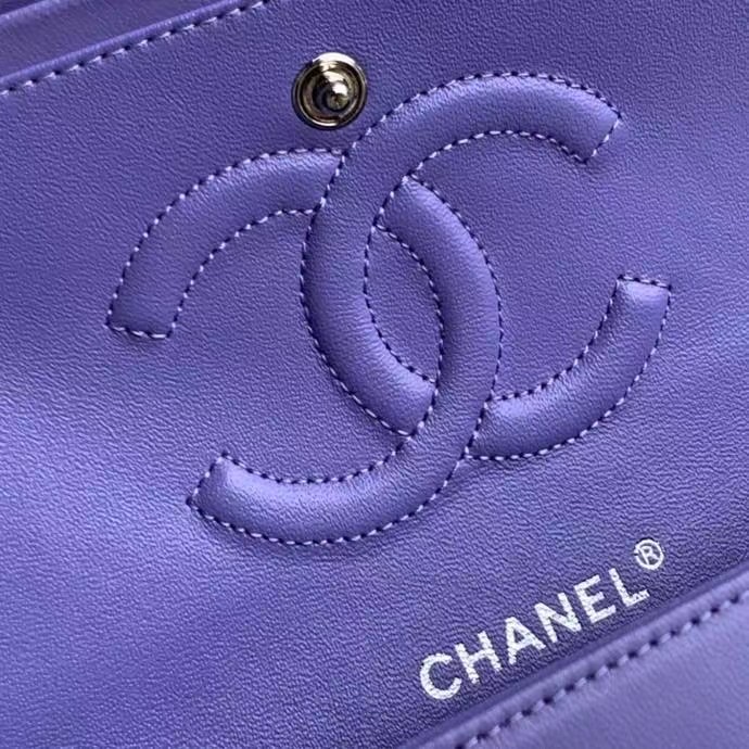 Chanel Flap Shoulder Bag Original Sheepskin leather A1112 Purple