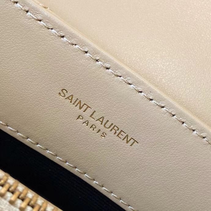 SAINT LAURENT LOULOU MEDIUM IN MATELASSE LEATHER 459749 IVORY NATURAL