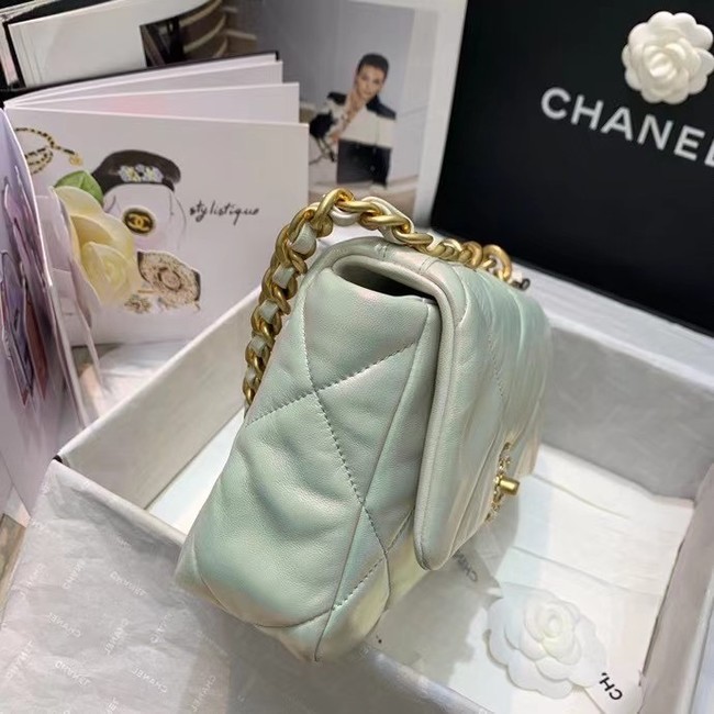 chanel 19 large flap bag AS1160 White