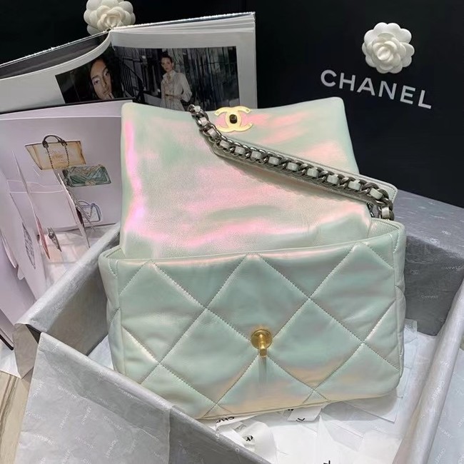 chanel 19 large flap bag AS1161 White